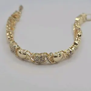 Heart's fashion bracelet gold  color with stone's gold-plated exquisite jewelry