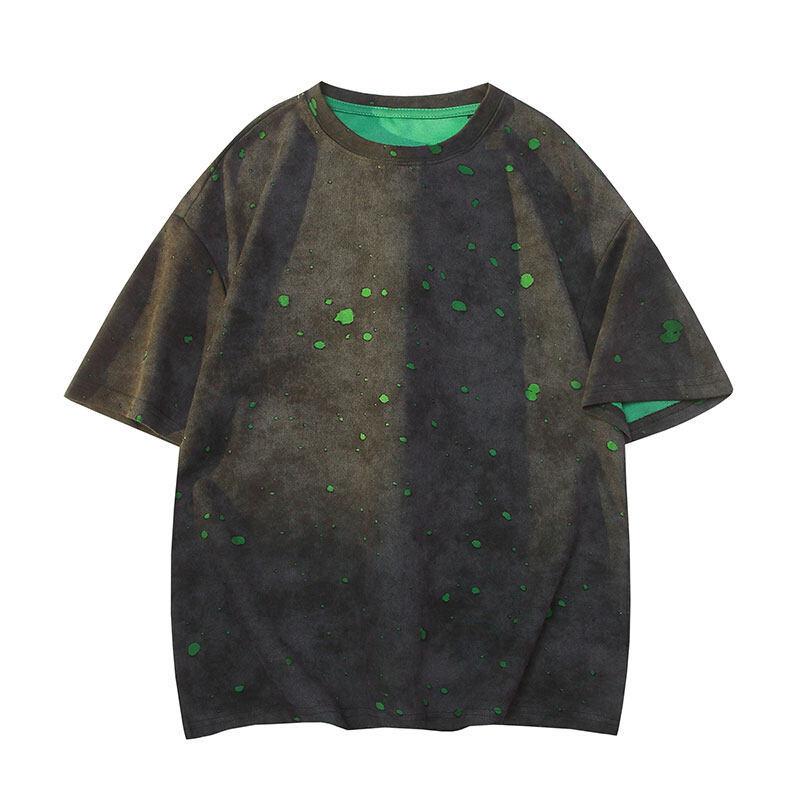 Ripped Short Sleeve T-shirt Loose Round Neck Half Sleeve