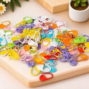 Reusable Slip-Resistant Knitting Stitch Markers, Multicolor Plastic Locking Clips for Crochet, Anti-Slip Stitch Holders, DIY Yarn Craft Positioning Pins, Secure Split Ring Markers for Hand Knitting, Sewing Supplies Crafts