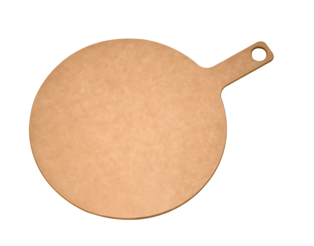 Packnwood 294PIZPLAN35 Kitchen Wooden Chopping Board, 18.1x14.0x2.4 in Natural Color Wood Fiber Round Board, 4-Piece Set