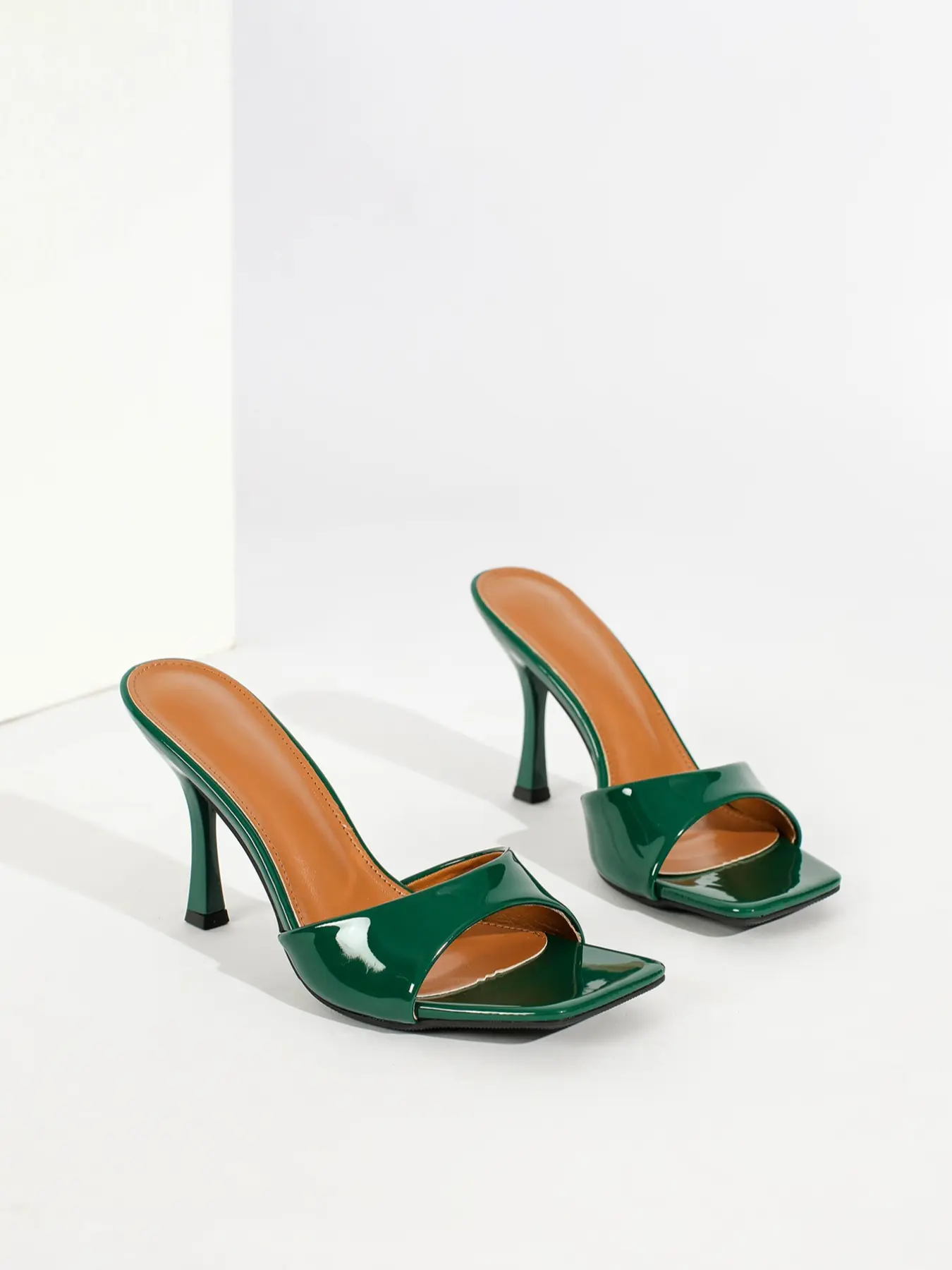 Women's Sexy Dark 9cm Heel Fine Pointed Toe High Heels, Elegant Fashionable Party Shoes, Evening Footwear, PU Leather, Rubber Sole, Medium Width, Less Than Ankle Height