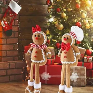 Plush Christmas Gingerbread Man Decoration, Perfect for Holiday Parties, Festive Gifts, Tree Ornaments, Seasonal Decor Accessories