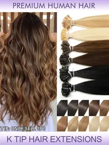Keratin K Tip & V Tip Hot Fusion Real Human Hair Extensions for Women, Remy Hair, 50pcs Per Pack, 30 Grams, Suitable for Various Hairstyles