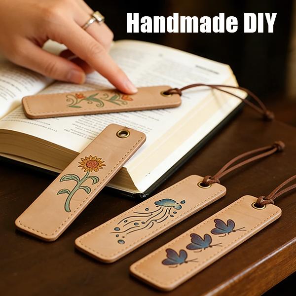 Handmade Leather Bookmark Craft Kit: A professional engraving and dyeing kit designed specifically for beginners, this creative DIY craft project makes the perfect gift for book lovers and craft enthusiasts.