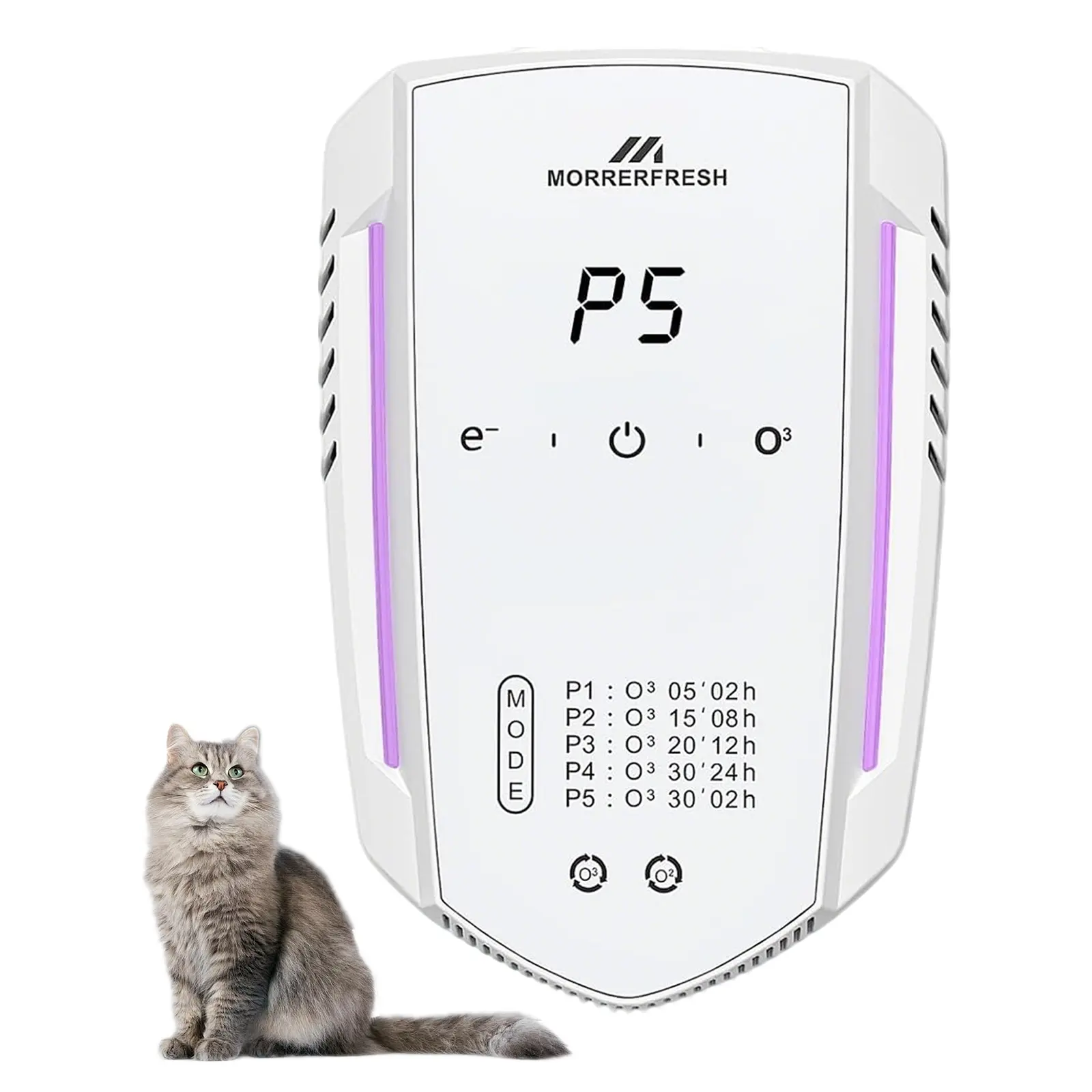 MORRERFRESH Odor Eliminating Air Purifier for Cat Litter, Pet Odors, Smoke & Musty Smells, Filter-Free