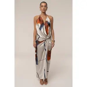 Ivory Malibu Satin Midi Dress