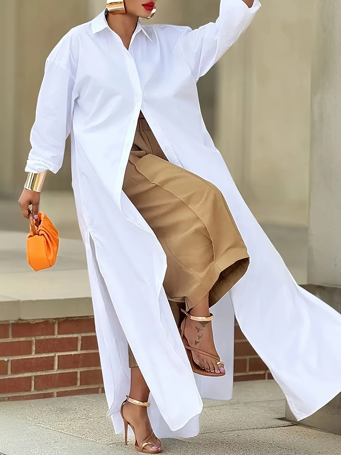 long sleeve tea length dresses Andrea Leo