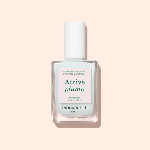 Manucurist Active Plump Aqua Glazed - Nail Strengthener & Enhancer - Volumizing Effect for Fuller Nails