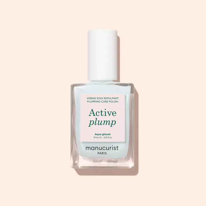 Manucurist Active Plump Aqua Glazed - Nail Strengthener & Enhancer - Volumizing Effect for Fuller Nails