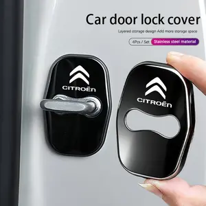 4Pcs Titanium Alloy Car Door Lock Protective Cover For Citroen C4 C3 C5 C6 C1 C2 Celysee Aircross Picasso Cactus Berlingo Saxo Grand