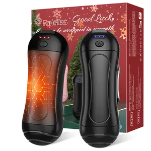 Fandiiss 2 Pack Hand Warmers Magnetic Rechargeable 3 Heat Settings USB Pocket Heater Smart Chips 20+Hrs Safe Heat for Outdoors Skiing Camping Winter Gifts