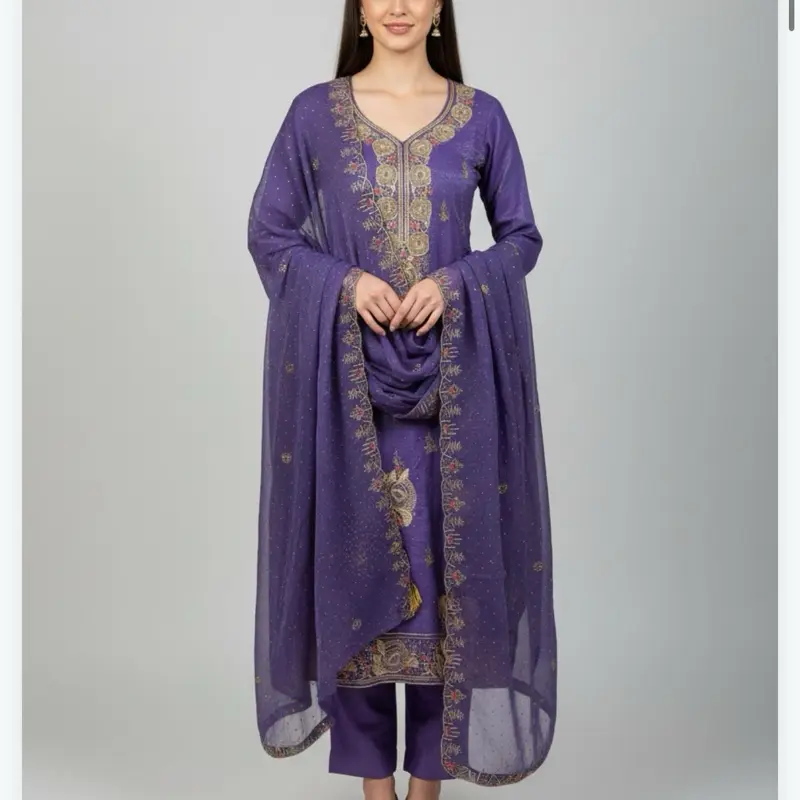 Simmer shine Custom made kurta with straight pant and dupatta good for any occasions