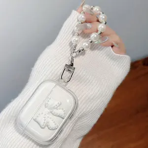 Fashionable Bowknot Design Earphone Case with Chain, Earphone Protective Cover, Earphone Protector for AirPods, Protection, Accessories