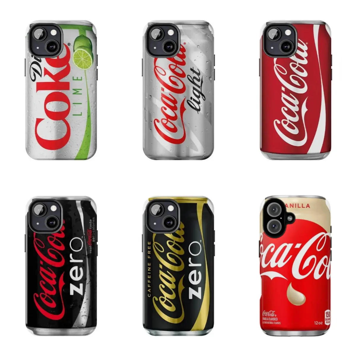 Coca-Cola Zero Can-Themed Phone Case Design — Compatible with iPhone 12, 13, 14, 15, 16, 17 Series — Durable, Drop-Resistant Hard Case