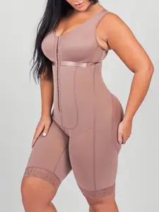 Women's High Support Mesh Lace Sculpting Bodysuit, Fajas Colombianas Shapewear, Abdomen Smoothing Butt Enhancing Thigh Contouring Body Shaper with Zipper Closure, Formal Occasions & Fitness