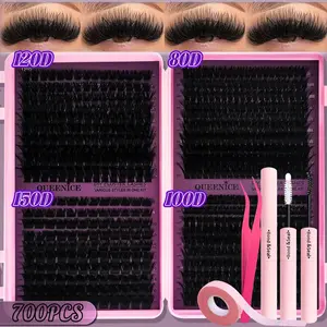 Slender and Soft False Eyelashes, Multi-Functional Eyelash Book 50D–150D with Mixed Natural Thick Eyelash Clusters (8mm–16mm), DD Curl Lashes for Daily Makeup, Charming Eyes, Beginner-Friendly Reusable Eyelash Falsies, Individual Eyelash Kit