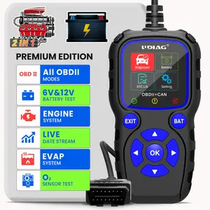 UDIAG CR720 OBD2 Scanner Car Code Reader for All Cars, OBD 2 Car Code Scanner with Battery Voltage Tester Engine Fault Code Scan Tools, Car Diagnostic Tools EOBD+CAN Charging Tester Check Engine Light Diagnostic Tools for OBDII/EOBD Protocol Cars