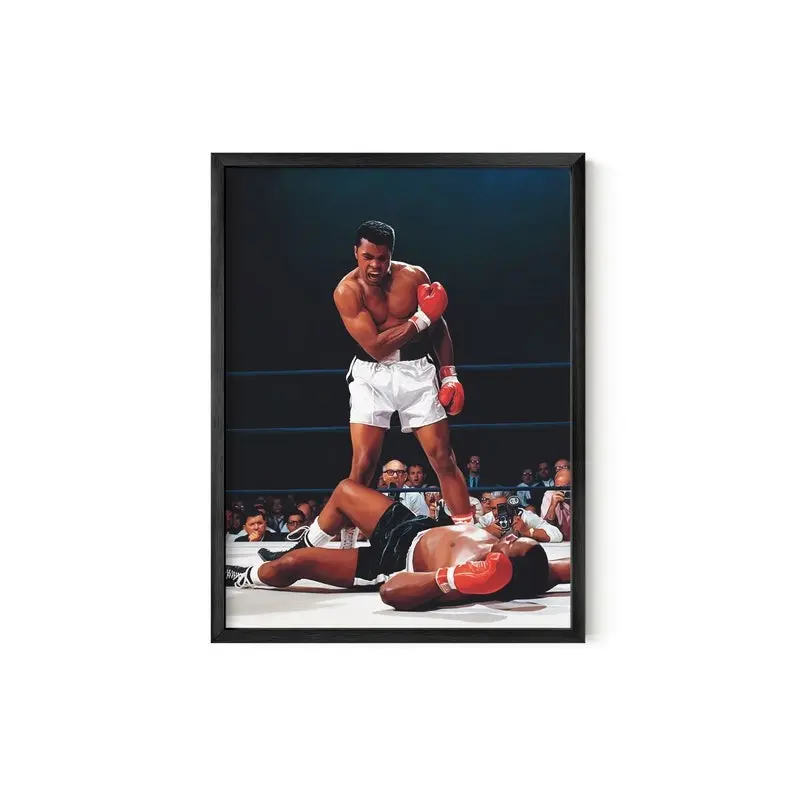 [UNFRAMED POSTER] Muhammad Ali vs Sonny Liston Boxing Art Print: Motivational Sports Poster