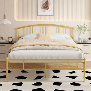 Full Bed Frame With Under Bed Storage - Noise Free Metal Bed Frame, No Box Spring Needed, 12.4" Height Platform Bed Frame Easy Assembly,White Rotating Mirror Vanity