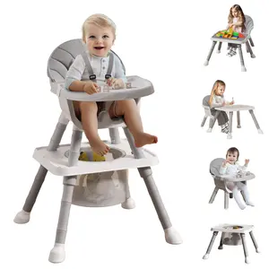 UNICOO 7-in-1 Convertible Baby Highchair w/Storage, Activity Table, Dining Chair for Babies & Toddlers 6 Months+, Portable Design, Ideal for Travel, Baby Furniture