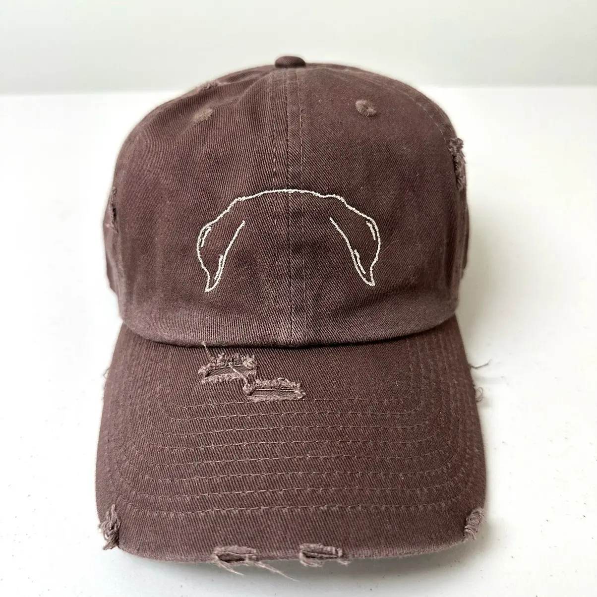 Labrador Retriever Embroidered Dog Ear Vintage Style Brown Baseball Hat