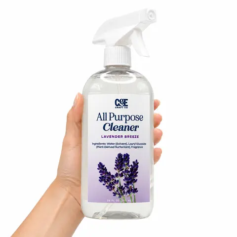 CANDECRAFTCO Scented Active Spray All-Purpose Household Cleaner - Gentle Power Formula, Shine Enhancing, No Harsh Chemicals, 1 Spray Then Quick Wipe Clean, Use on Counters Sinks Tables More, Fresh Linen/Fruity Cherry Blast/Lavender Scents, for Home Users
