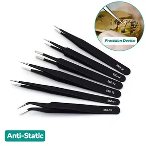 6pcs Multi-Functional Tweezers Set, High-Precision Curved Fine-Point Mini Tweezers, Repair & Cleaning Tools, Multiple Sizes, Daily Use, Gifts