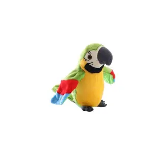Electric plush toy recording parrot, learns to speak and flaps its wings, children's toy