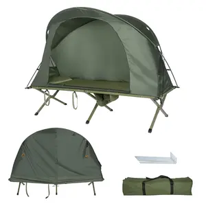 Safstar 1-Person Outdoor Camping Tent Cot Compact Elevated Tent Set W/ External Cover