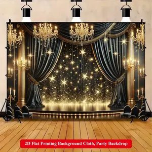 2D Flat Printing Backdrop Banner 1pc, Stage Decor, Indoor Backdrops With Vibrant Polyester Background Cloth for Family Party, Wedding, Birthday, Christmas, Thanksgiving, Room Decorations, Easy to Set Up, Reusable