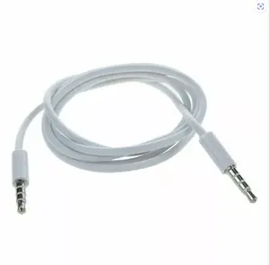 3.5mm Male to Male Aux Cable Cord Car Audio PC iPhone Headphone Jack 4 Pole Whit