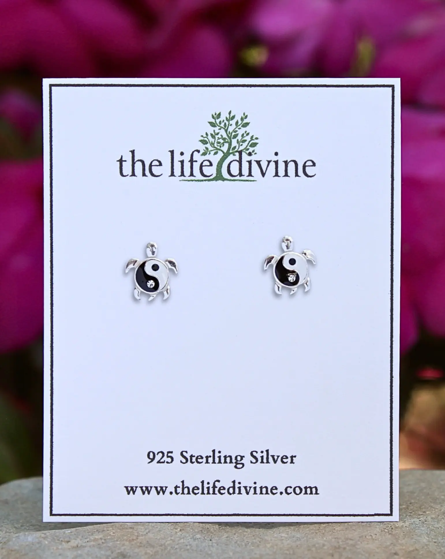Yin Yang Turtle Earrings - 925 Sterling Silver, Elegant Design, Perfect for Any Occasion