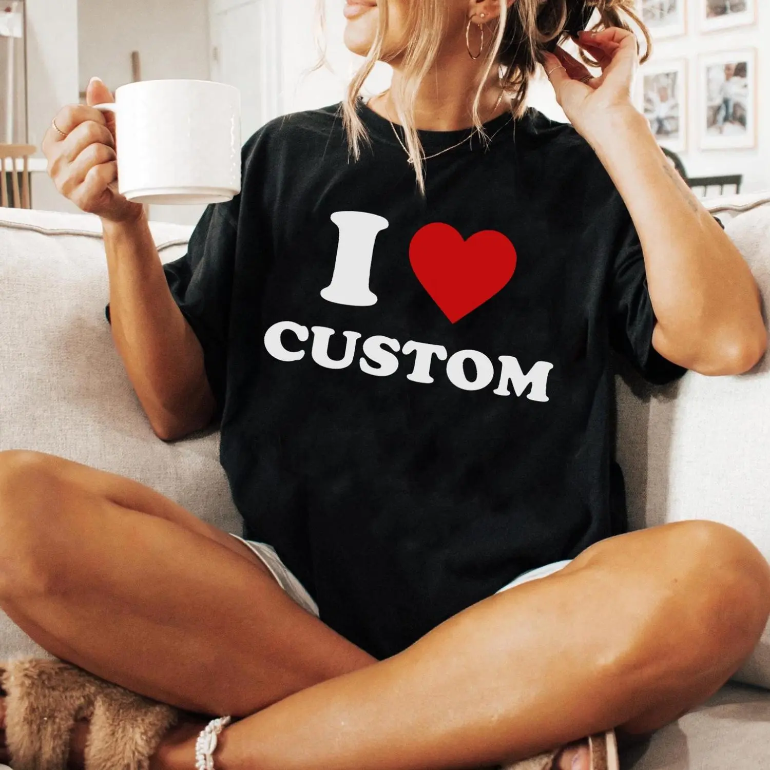 Customizable Valentine's Day Shirt - Personalized Unisex Gift for Him or Her - I Love You Heart Design