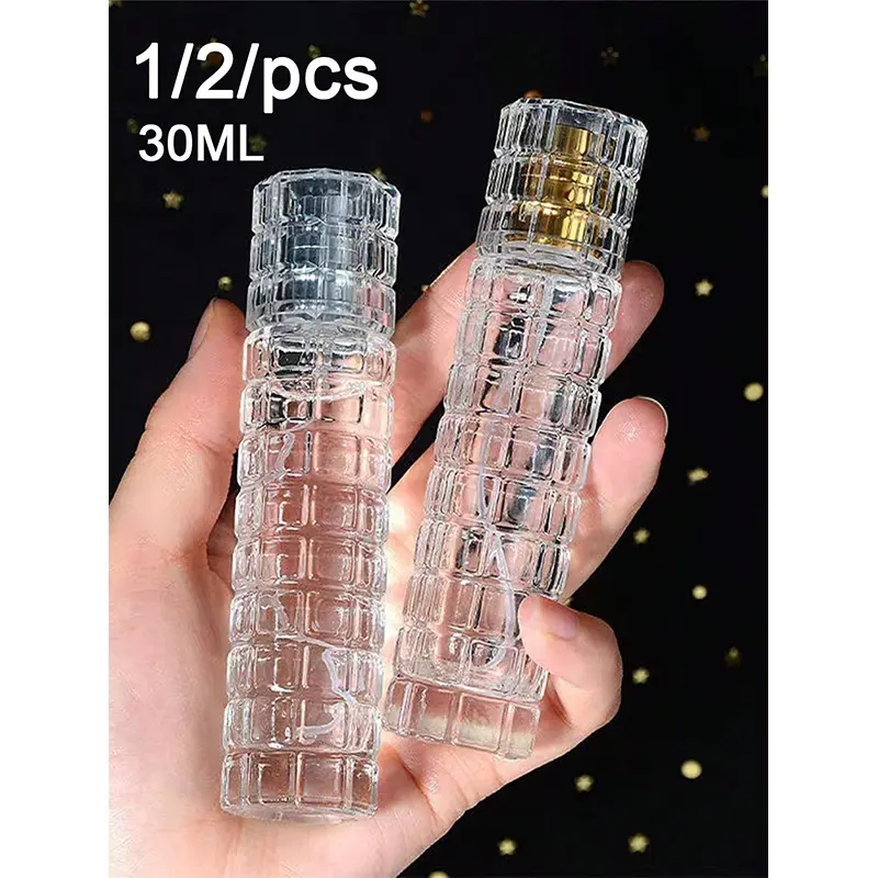 30ml Glass Perfume Spray Bottle, Reusable Perfume Atomizer -- Reusable, Travel Necessities, Portable Large Capacity, Suitable For Travel, Business Travel, Shopping, Camping, Vacation, Outdoor Portable Perfume Bottle, Perfume Dispenser, Nozzle