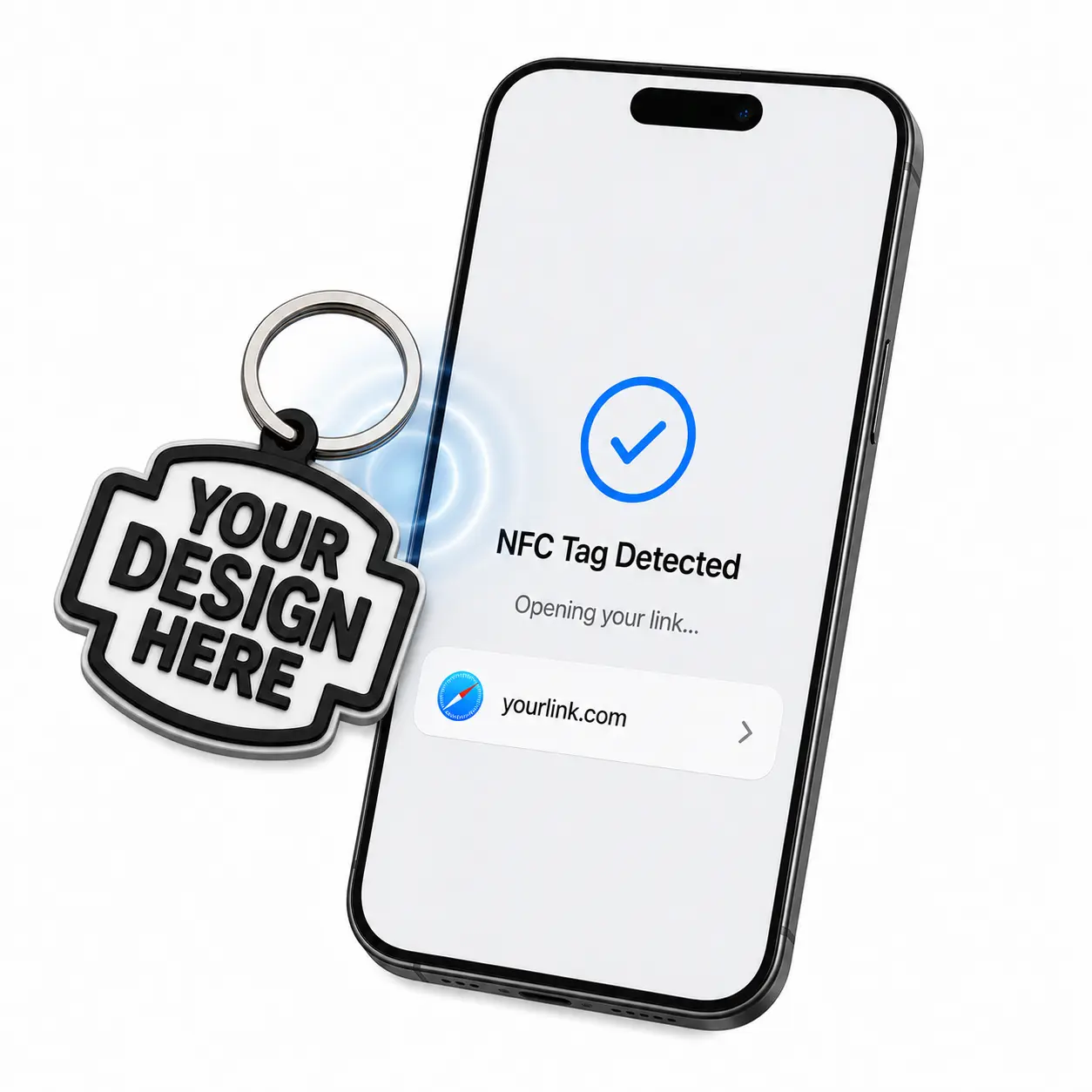 Custom NFC Keychain - Personalized NFC Tag with Tap-to-Share Link, Smart Fashion Accessory for Social Media Sharing & Contact Info Storage