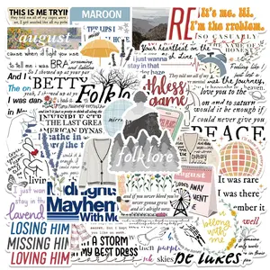 Letter Pattern Graffiti Sticker, 50pcs Creative Self-adhesive Decorative Decals, DIY Stickers for Water Bottle, Laptop, Phone Case, Scrapbooking, Journal