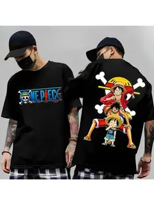 One Piece Japanese Anime Printed Men's T-Shirt Roronoa Zoro Boy Children's Harajuku Short Sleeve Kids Luffy T-shirt Clothing