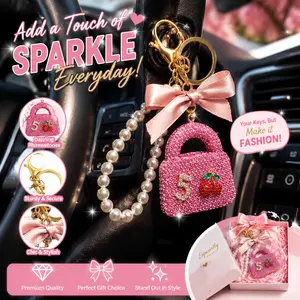 Creative Bow Rhinestone Bag Model Keychain, Fashionable Women's Delicate Handbag Pendant, Perfect Holiday Gift Accessory