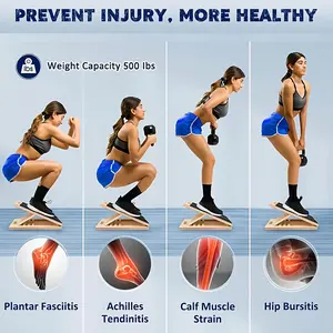 Slant Board for Calf Stretching & Squats – Adjustable Wooden Wedge, Non-Slip Home Gym Tool