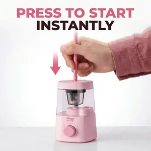 Automatic Pencil Sharpener, Portable & Compact for All Pencil Types - Perfect for Art, Office, School & Home Use (Blue/Pink)