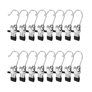 16 Counts Boot Hangers for Closet, Premium Anti-Rust Metal Hanging Hooks, Multi-Functional Clips for Pants, Hats & Towels