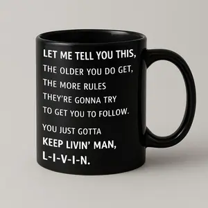 L-I-V-I-N Coffee Mug – Keep Livin' Man Mug , 11oz 15oz Mug