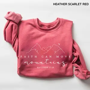 Faith Can Move Mountains Sweatshirt, Minimal Christian Bible Verse Crewneck, Cozy Unisex Faith Pullover, Meaningful Jesus Mom Gift