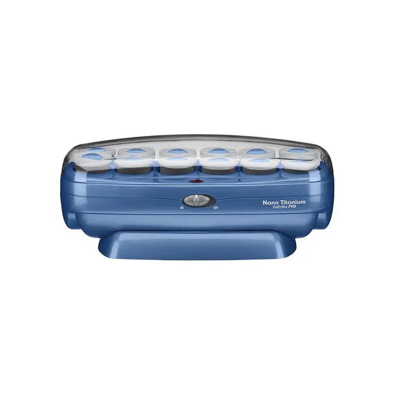 BaBylissPRO Nano Titanium 1.5" Jumbo Plug-In Heating Rollers Hairsetter (12 Pieces, BABNTCHV15 Model) - Adults' Ceramic Titanium Curler Haircare Styling Kit, Compact, Fast Styling, Anti-Frizz, Lightweight, Curl-Enhancing, Storage Lid, Natural Body Boost