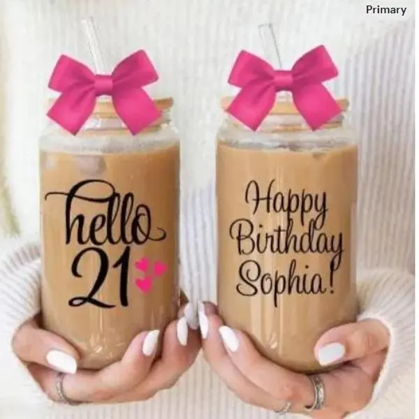 21st Birthday Gift, Gift for 21st Birthday, 21st Birthday Gift for Her Personalized, Gift for 21 year old Girl, 21st Birthday Iced Coffee
