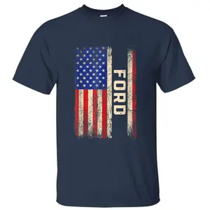 Ford American Flag T-Shirt, Retro Ford Motorsport Tee Streetwear Style, Vintage 90s Ford Racing T-Shirt, Gift For Car Lovers