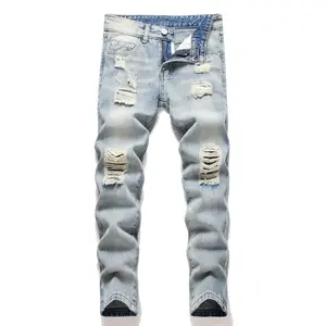 Boy's Skinny Fit Ripped Distressed Destroyed Fashion Denim Jeans Pants