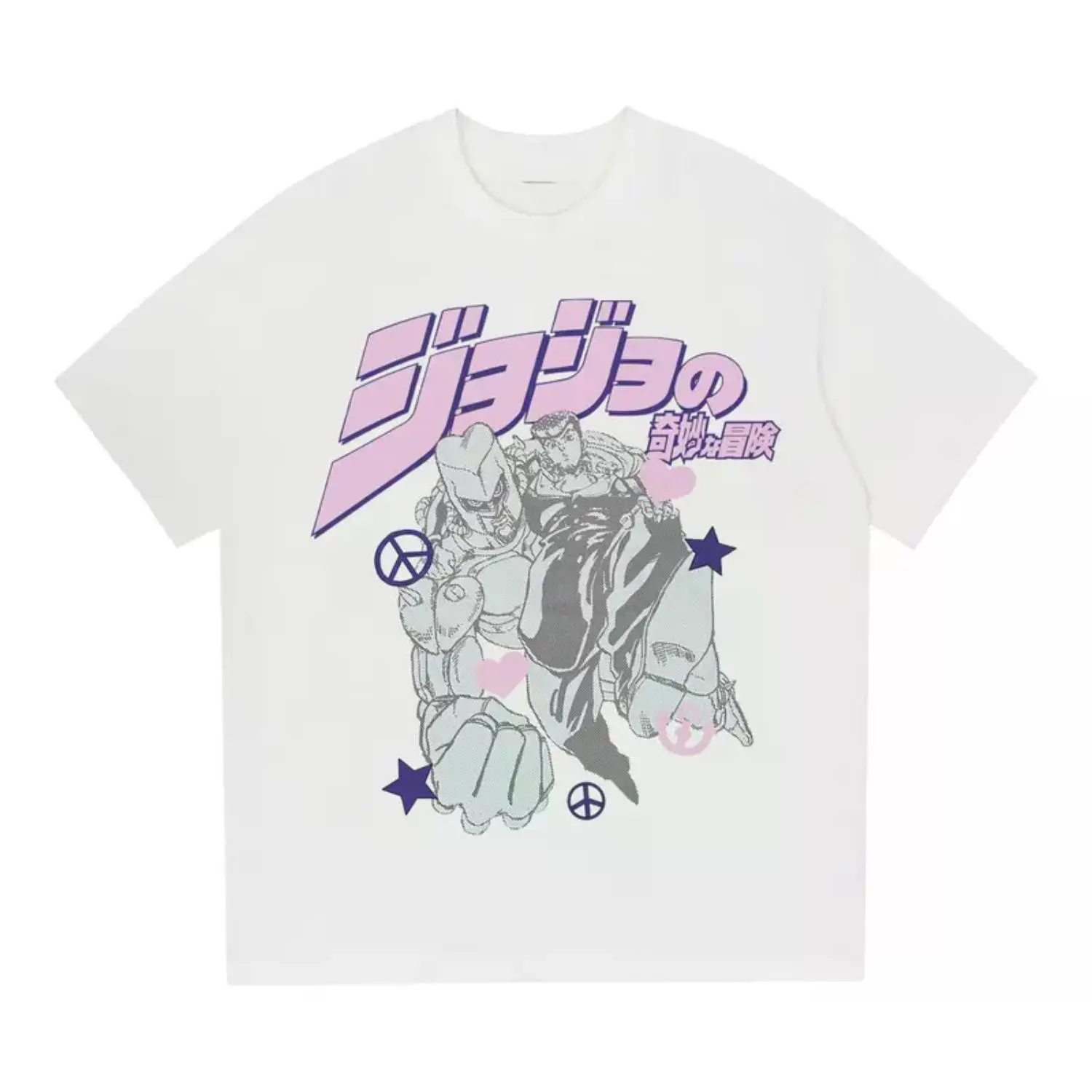 JoJo "Josuke Higashikata" Vintage Oversized Anime Tee - 100% Cotton Original Design Men's Graphic Top for Fans