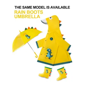 Children's Soft and Comfortable Outdoor Soft and Thickened Raincoat Boys and Girls 1-6 Years Old Kindergarten Children's Three-Dimensional Tail Thorn Cute Eva Lightweight Poncho