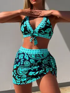 2026 New Women Bikini Three Piece Swimsuit, Push Up Sexy Slim Elegant Bathing Suit